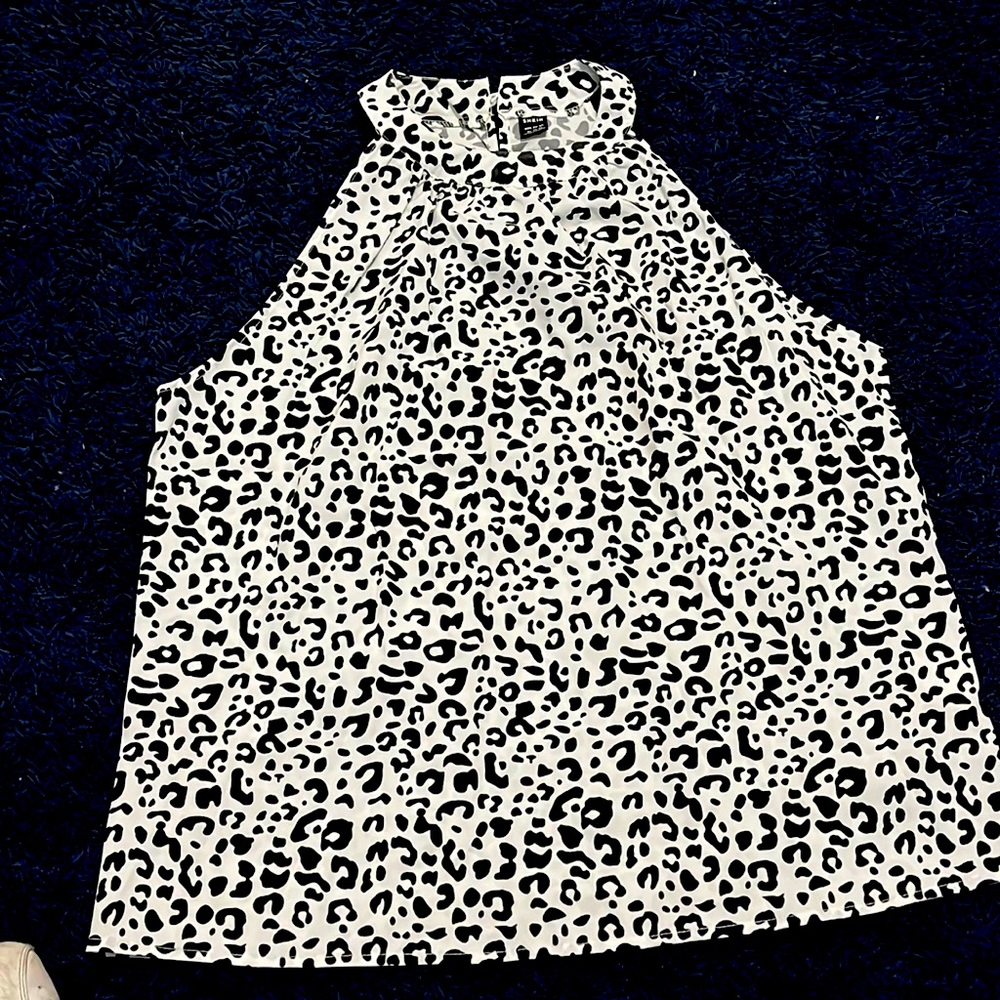 White Leopard print blouse